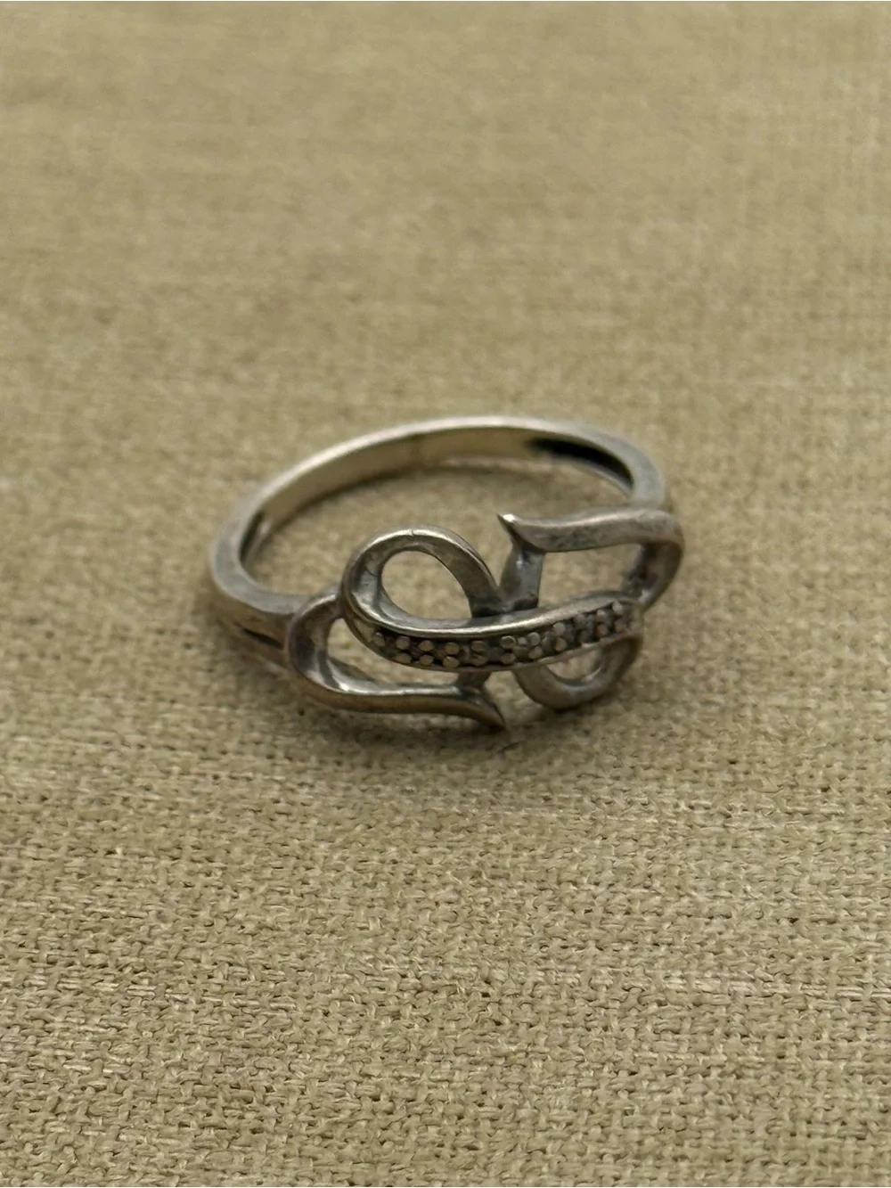 sterling silver  Infinity Knot heart Ring size 8